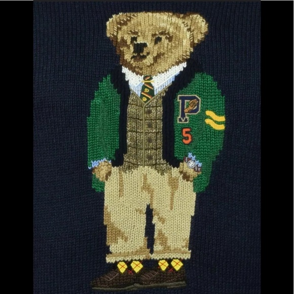 Ralph Lauren Letterman Bear Crewneck Sweater - Picture 3 of 15